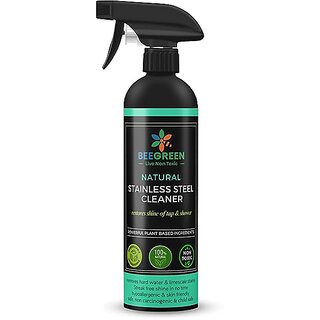 Beegreen Stainless Steel Cleaner - 500 ml| Removal of Lime Scale| 100% Natural & Plant based Ingredients | Non Toxic | Chemical Free | Alcohol & Sulphates Free | Family Safe
