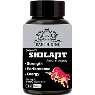EARTH KING Power Shilajit/Shilajeet Capsule for Vigor  and  Vitality - 500mg 60 Capsules