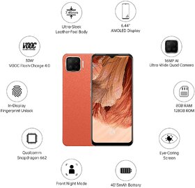 (Refurbished) OPPO F17 (6 GB RAM, 128 GB Storage, Dynamic Orange) - Superb Condition, Like New