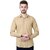 Modernity Men Cream Solid Regular Fit Shirt