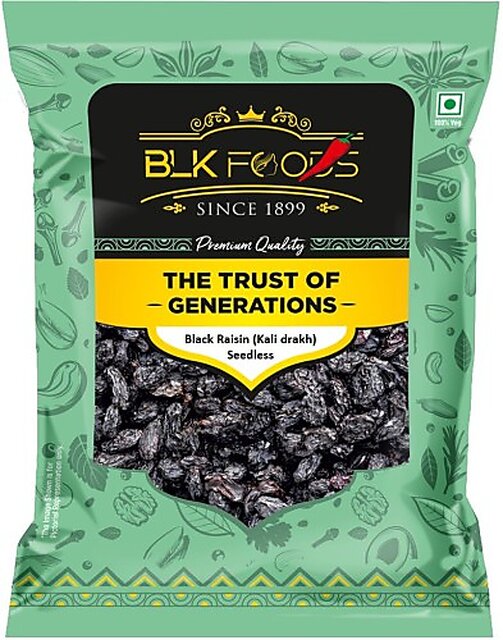 Buy BLK FOODS Select Black Raisin (Kali drakh) Seedless Raisins (200 g ...