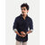 Men Dark Blue Washed Full Sleeves Denim Shirt