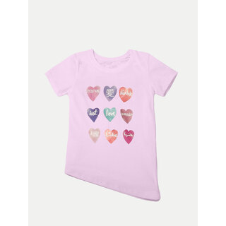 Rad prix Girls Light Pink Printed T-shirt