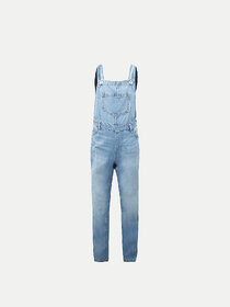 Teen Girls Light Blue Denim Dungarees