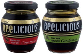 Beelicious Himalayan Honey with Cinnamon And Himalayan Honey with Cardamom, Pack of 2, 250g Each