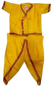 Shri krishna plain yellow janamashtami special fancy dress costume for kids/mythological character