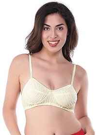 U-Light Women Cotton Non Padded Non-Wired Bra Regular Bra (44 Off-White)