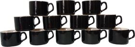 Microwave safe black Color Tea and coffee cups set of 12
