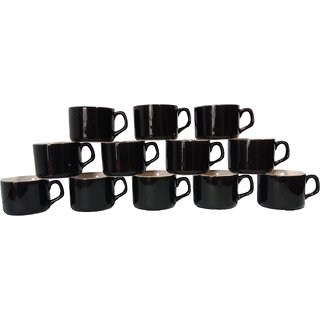 Microwave safe black Color Tea and coffee cups set of 12