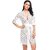 Sparklesandsatin Women's Embroidered Net Babydoll  Nightwear Above Knee Babydoll Lingerie - White (Free Size)