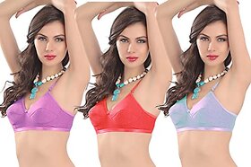 U-Light Women'S Cotton Padded Bra | Combo Set Of Bra