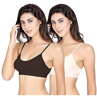 U-Light Sport Bra For Women &Amp; Girls Cotton Non-Padded Full Coverage Beginners Non-Wired T-Shirt Gym Workout Bra