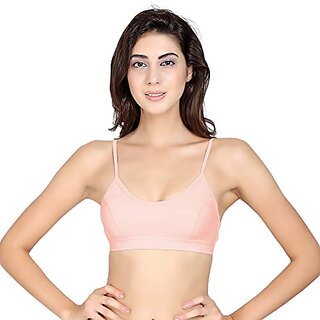 U-Light Sport Bra For Women &Amp; Girls Cotton Non-Padded Full Coverage Beginners Non-Wired T-Shirt Gym Workout Bra