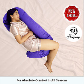 Flipon U Shaped Pregnancy Pillow for Maternity Baby Nursing for Spine, Hand and Back Support Washable,Velve Cover