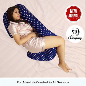 Flipon U Shaped Pregnancy Pillow for Maternity Baby Nursing for Spine, Hand and Back Support Washable,Cotton Cover