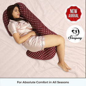 Flipon U Shaped Pregnancy Pillow for Maternity Baby Nursing for Spine, Hand and Back Support Washable,Velve Cover