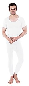 U-Light Apparels Men Deep Neck Half Sleeves Vest And Trouser Thermal Set