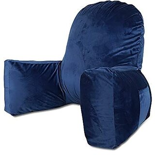 Flipon Back Supprot Pillow Soft Velvet Outer Cover With Inner Cover and Zipper Watching T.v/ Working/ Gaming, Size-Large