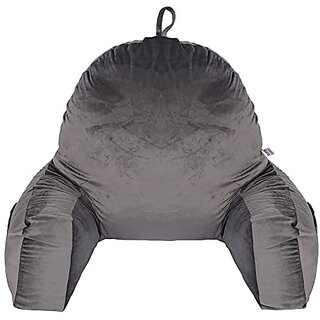 Flipon Back Supprot Pillow Soft Velvet Outer Cover With Inner Cover and Zipper Watching T.v/ Working/ Gaming, Size-Large
