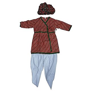 Rajasthani Boy Marwadi Fancy Dress Costume With Turban For KidsState Theme Rajasthan