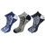 USOXO Men And Women Multicolor Combed Cotton Ankle Length Socks - Free Size UK8-11(Pack Of 3)Black, Blue, Dark  grey