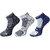 USOXO Men And Women Multicolor Combed Cotton Ankle Length Socks - Free Size UK8-11(Pack Of 3)Black, Blue, Light grey
