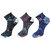 USOXO Men And Women Multicolor Combed Cotton Ankle Length Socks - Free Size UK8-11(Pack Of 3)Black, Blue, Dark  grey
