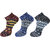 USOXO Men And Women Multicolor Combed Cotton Ankle Length Socks - Free Size UK8-11(Pack Of 3)Maroon, Dark grey, Blue