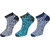 USOXO Men And Women Multicolor Combed Cotton Ankle Length Socks - Free Size UK8-11(Pack Of 3)Black, Blue, Dark  grey