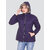 Honey Bell Solid Purple Color Polyester Jacket For Women