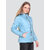 Honey Bell Solid Blue Color Polyester Jacket For Women