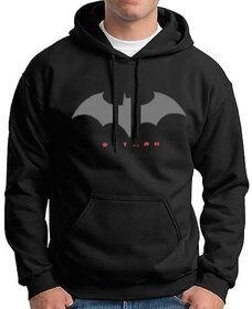 HIT SQUARE Men Black Printed Hooded Full Sleeve Sweatshirt.