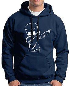 HIT SQUARE Men Blue Printed Hooded Full Sleeve Sweatshirt.