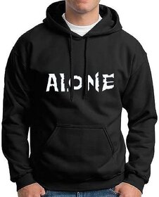 HIT SQUARE Men Black Printed Hooded Full Sleeve Sweatshirt.