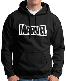 HIT SQUARE Men Black Printed Hooded Full Sleeve Sweatshirt.