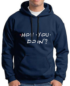 HIT SQUARE Men Blue Printed Hooded Full Sleeve Sweatshirt.