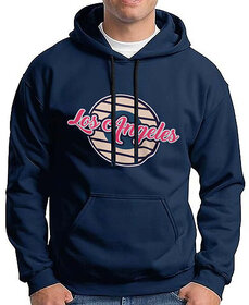 HIT SQUARE Men Blue Printed Hooded Full Sleeve Sweatshirt.