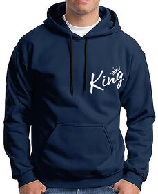 HIT SQUARE Men Blue Printed Hooded Full Sleeve Sweatshirt.