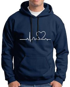 HIT SQUARE Men Blue Printed Hooded Full Sleeve Sweatshirt.