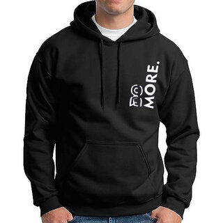 HIT SQUARE Men Black Printed Hooded Full Sleeve Sweatshirt.