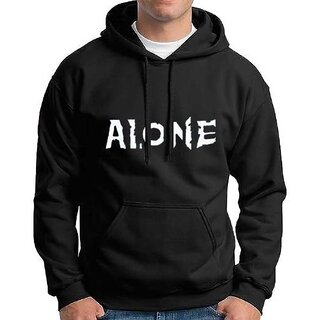 HIT SQUARE Men Black Printed Hooded Full Sleeve Sweatshirt.