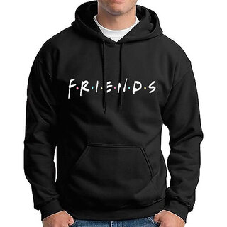 HIT SQUARE Men Black Printed Hooded Full Sleeve Sweatshirt.