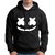 HIT SQUARE Men Black Printed Hooded Full Sleeve Sweatshirt.