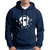 HIT SQUARE Men Blue Printed Hooded Full Sleeve Sweatshirt.