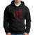 HIT SQUARE Mens Black Graphic Hoodie Full Sleeve Pullover with Adjustable Hood & Front Pocket
