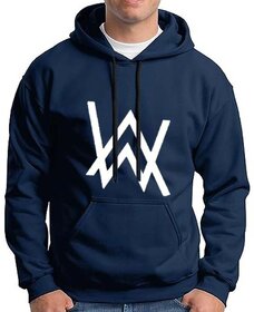 HIT SQUARE Men Blue Printed Hooded Full Sleeve Sweatshirt.