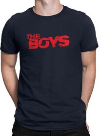 HIT SQUARE The Boys Navy Blue Pure Cotton Round Neck Printed For Men