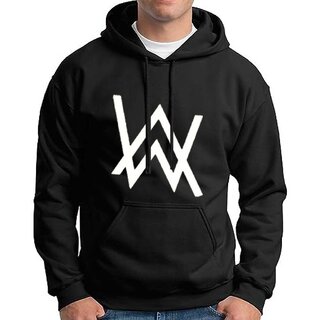 HIT SQUARE Men Black Printed Hooded Full Sleeve Sweatshirt.