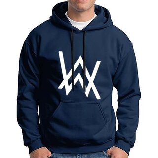 HIT SQUARE Men Blue Printed Hooded Full Sleeve Sweatshirt.