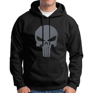 HIT SQUARE Men Black Printed Hooded Full Sleeve Sweatshirt.